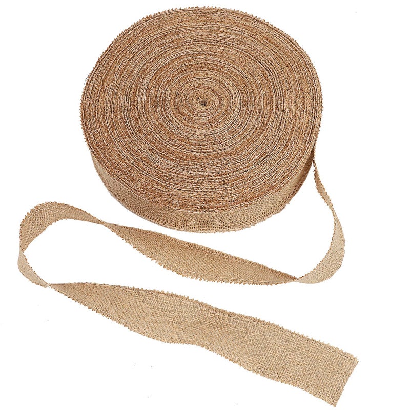 KINJOEK 3 Inch Wide 54 Yards Burlap Ribbon, Natural Jute Fabric Ribbon Crafts Ribbon for Christmas Wedding Gifts Burlap Fabric DIY for Decoration - Image 4